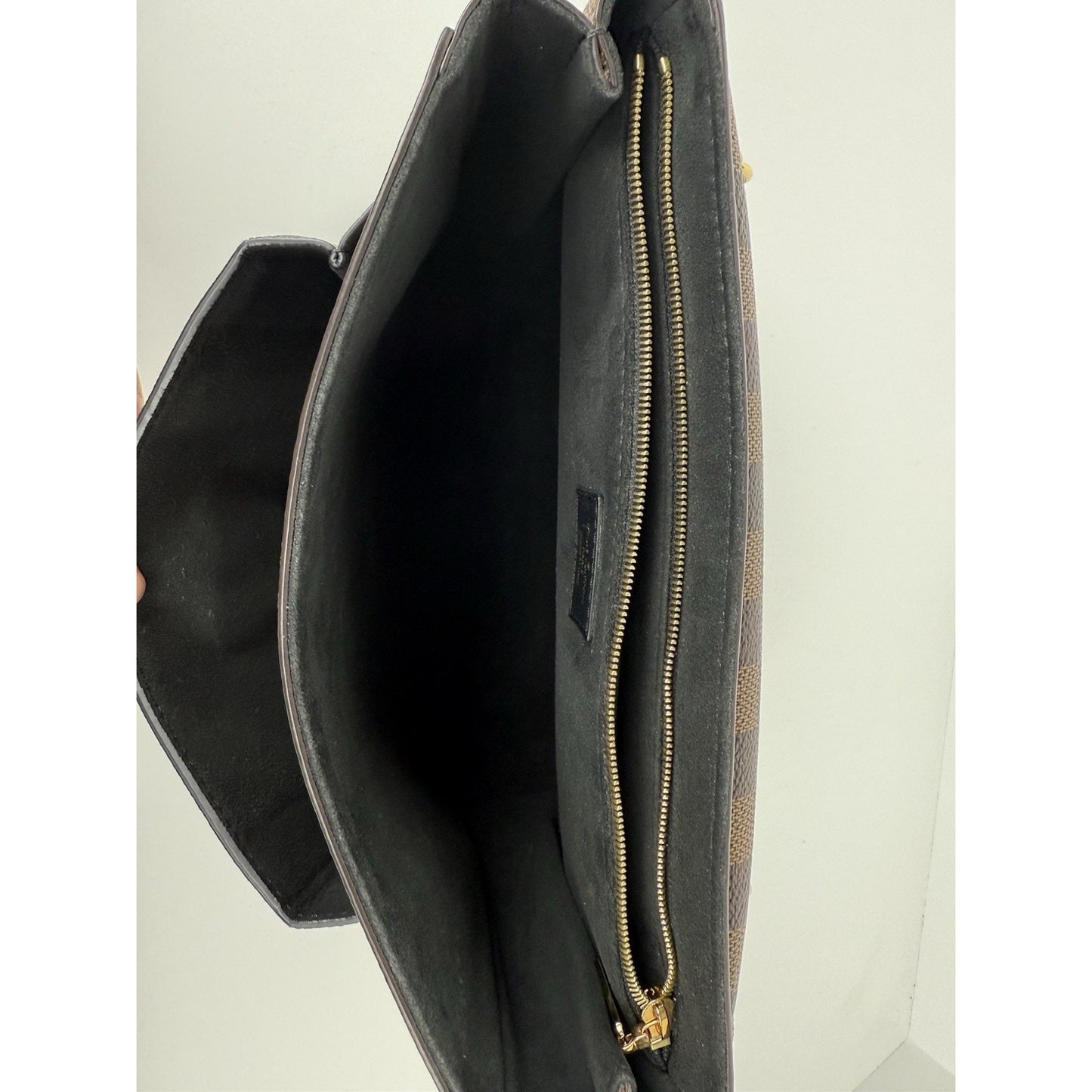Louis Vuitton Vavin Damier Ebene Chain Strap Shoulder Bag in Brown Coated Canvas