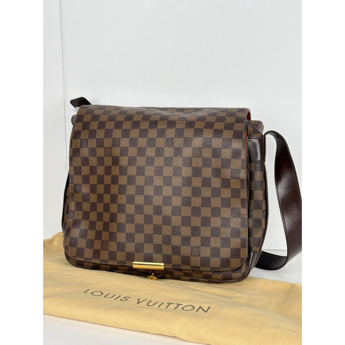 Louis Vuitton Bastille Shoulder Bag in Damier Ebene Brown Coated Canvas 2002 S09