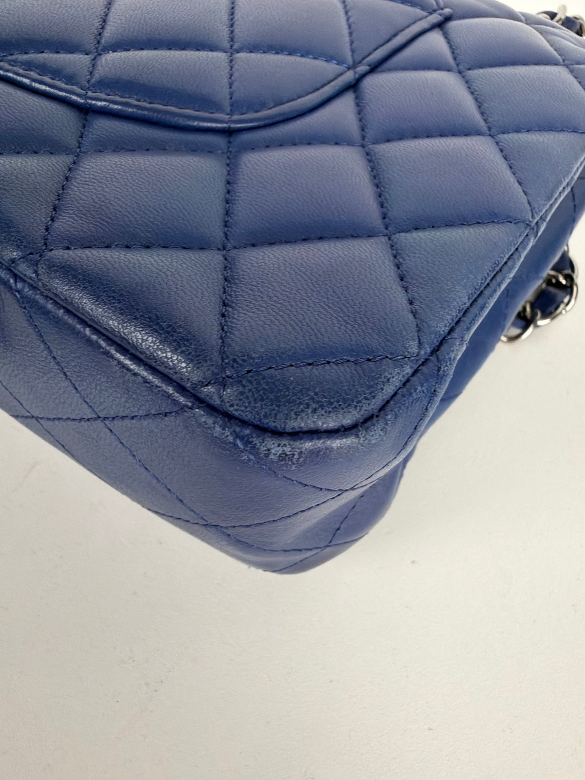 Chanel Classic Double Flap Small Bag in Blue Quilted Lambskin 2017