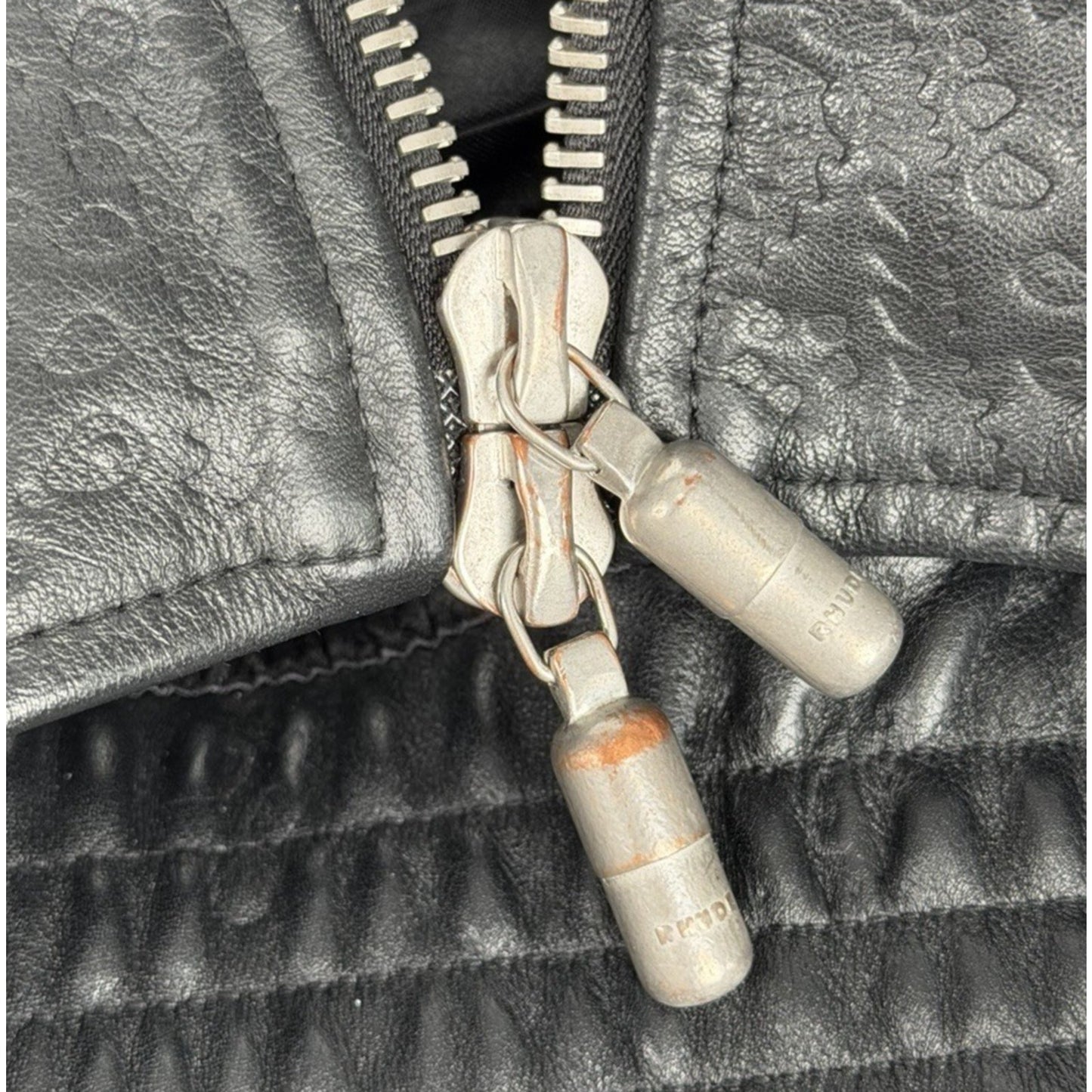 Rhude Leather Embossed Suit Jacket in Black Leather Size M