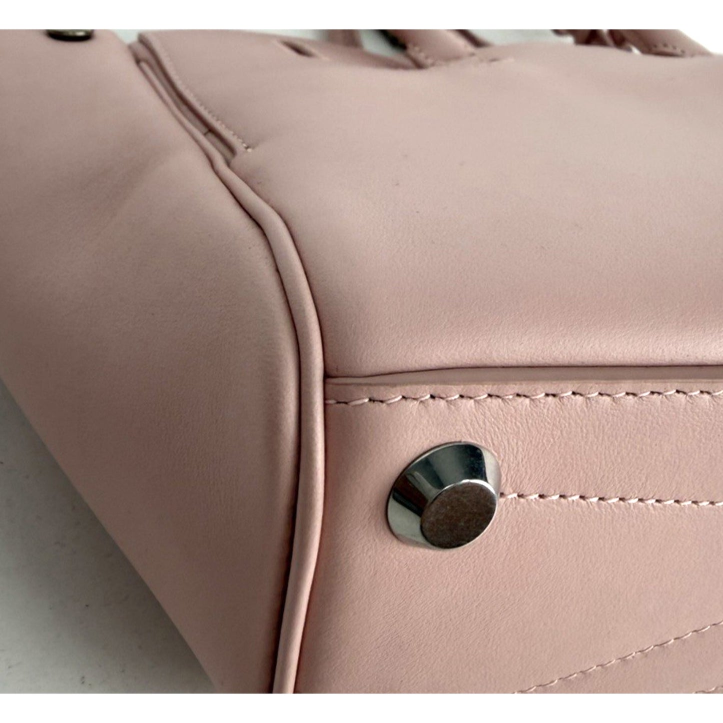 Balenciaga Bel Air Mini Bag in Pink Calfskin Leather Silver-Tone HW E6