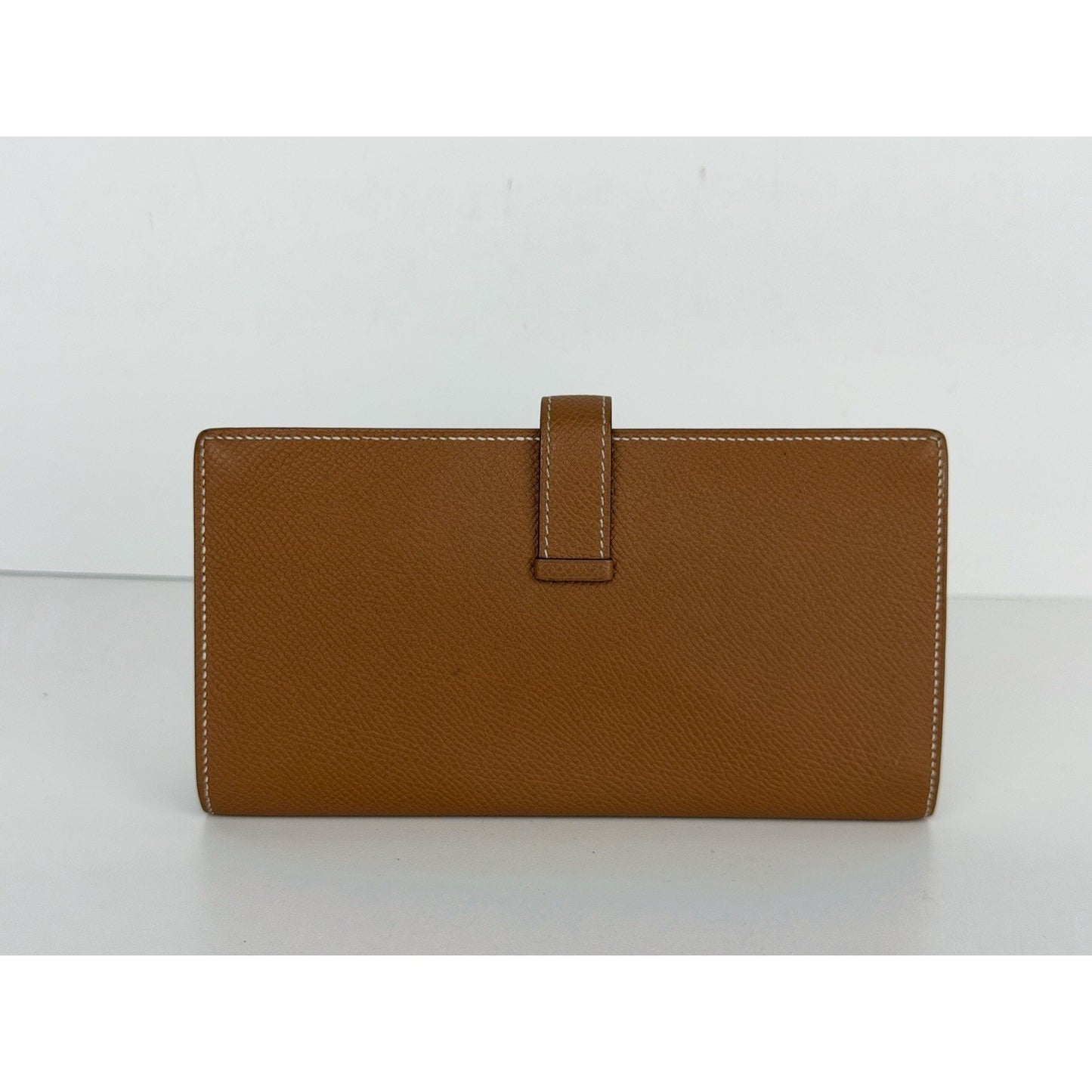 Hermes Bearn Soufflet Long Wallet in Gold Epsom Leather 2022