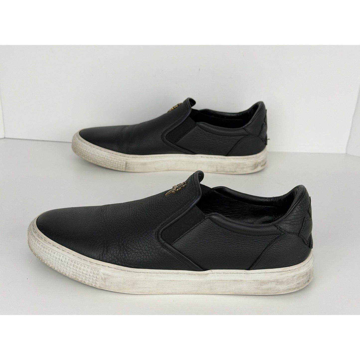 Chrome Hearts Dagger Slip On V2 Sneakers in Black Leather