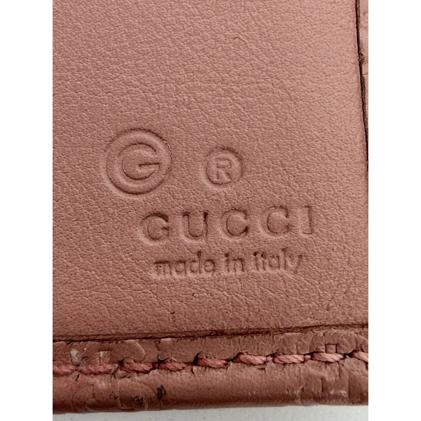 Gucci Microguccissima Continental Bifold Flap Wallet in Pink Leather