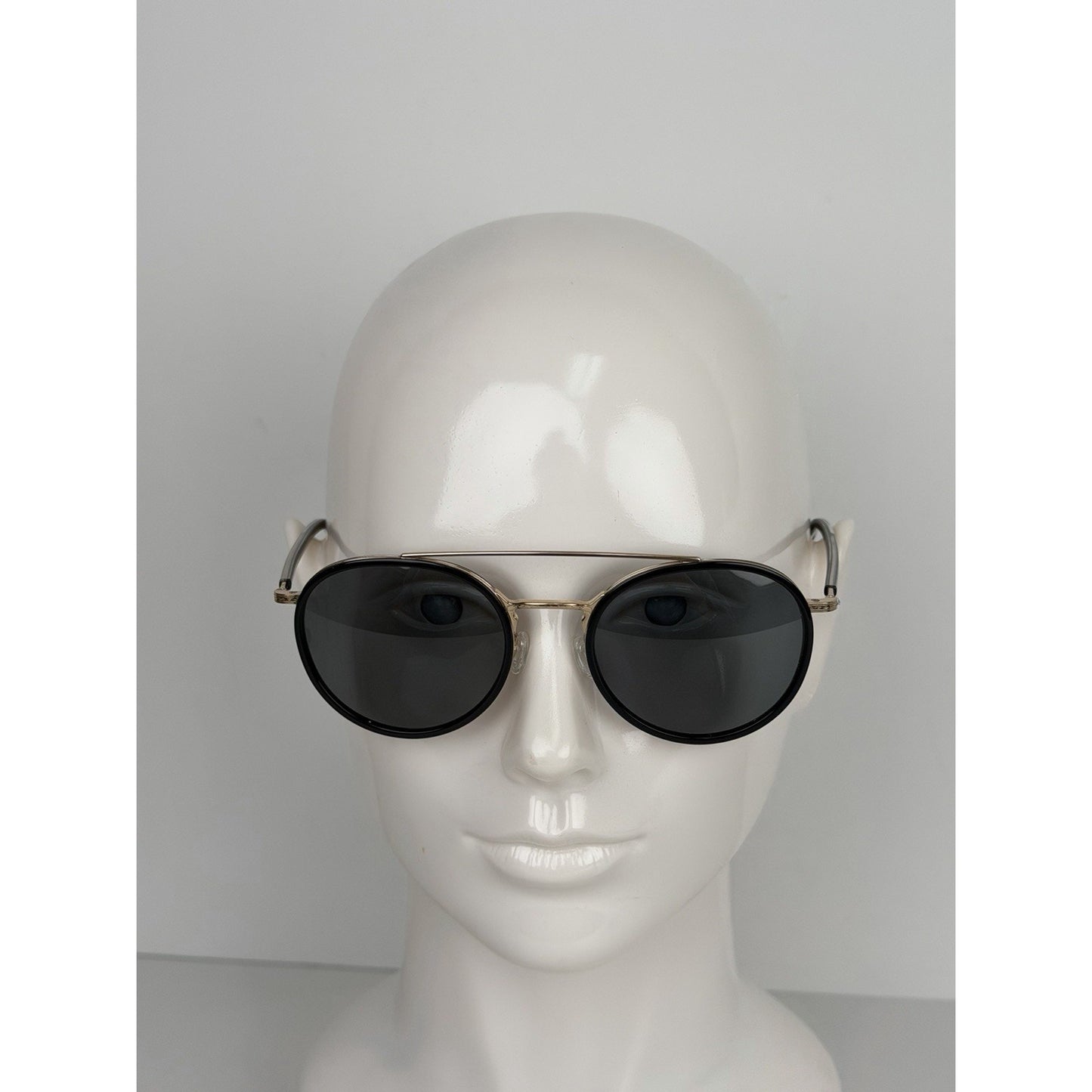 Barton Perreira Justice 56 Round Sunglasses-Frame in Black Acetate