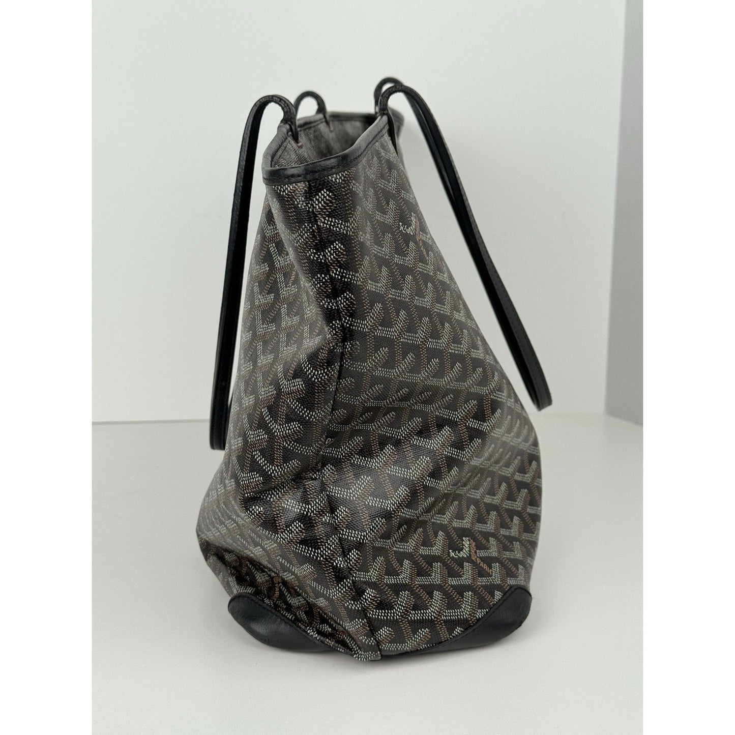 GOYARD Saint Louis PM Coated Canvas Tote Bag Black