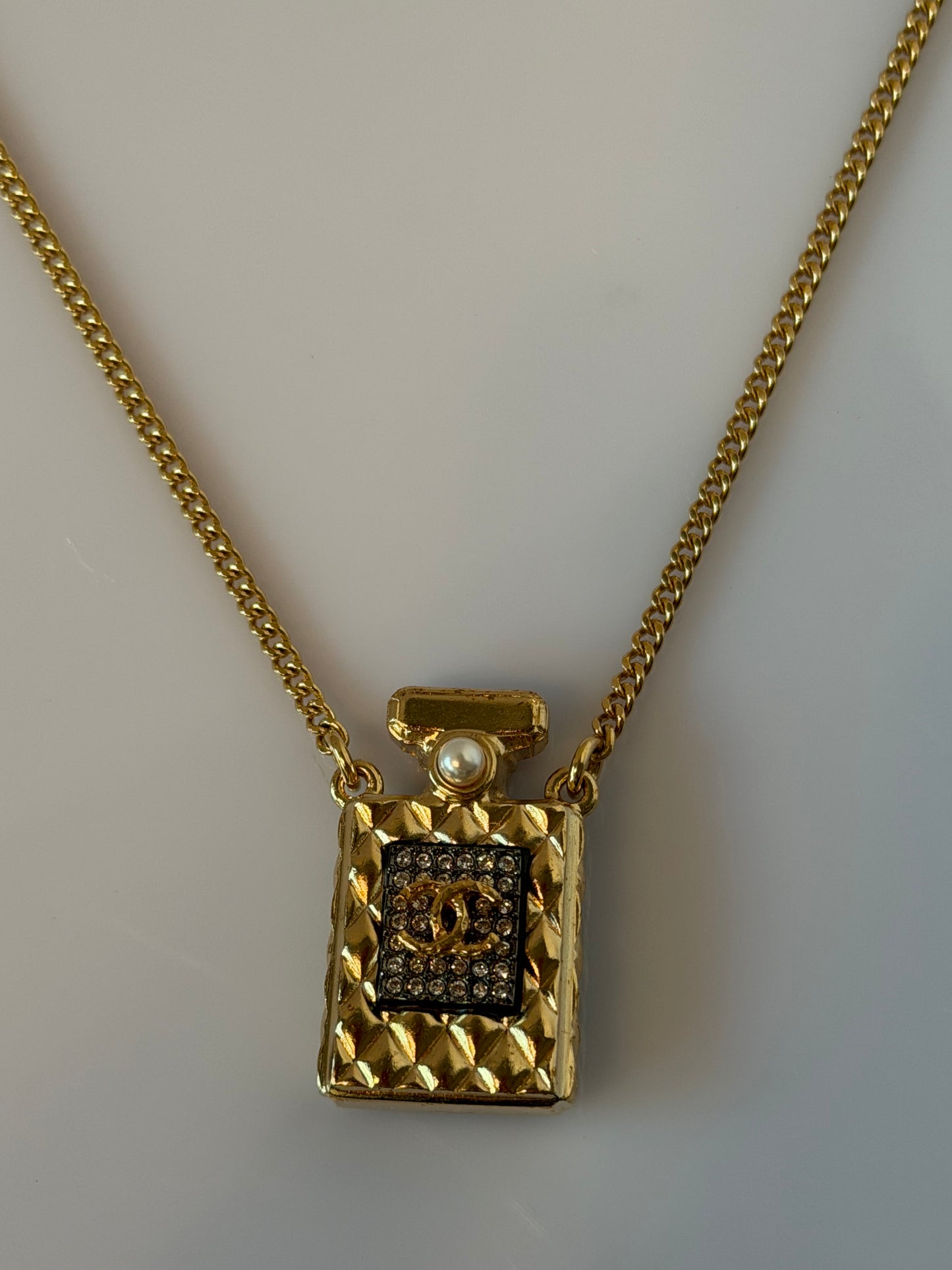 Chanel Pendant Necklace Gold and White Artificial Pearl