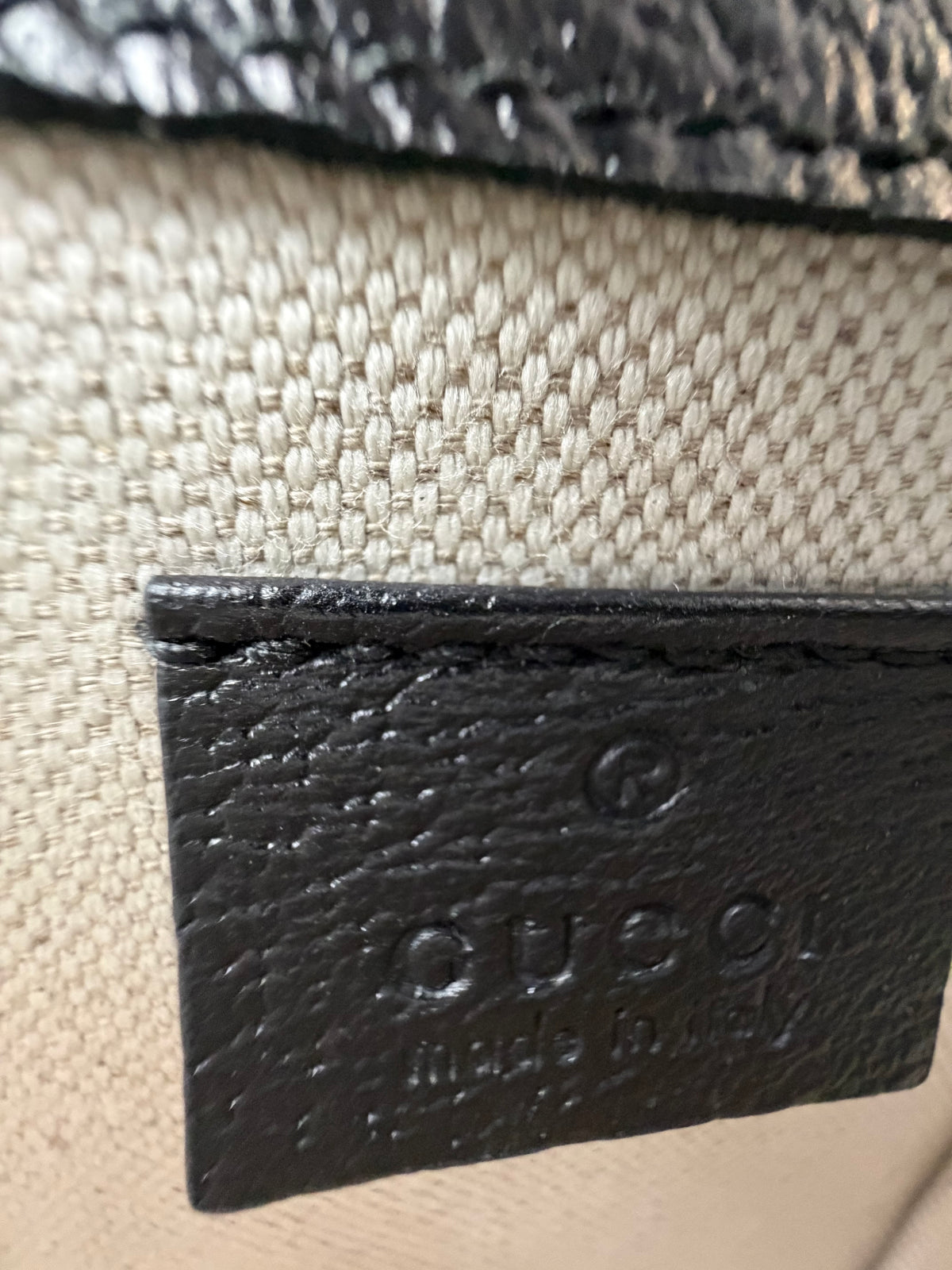 Gucci GG Denim 1955 Horsebit Mini Bag in Black Canvas YS07
