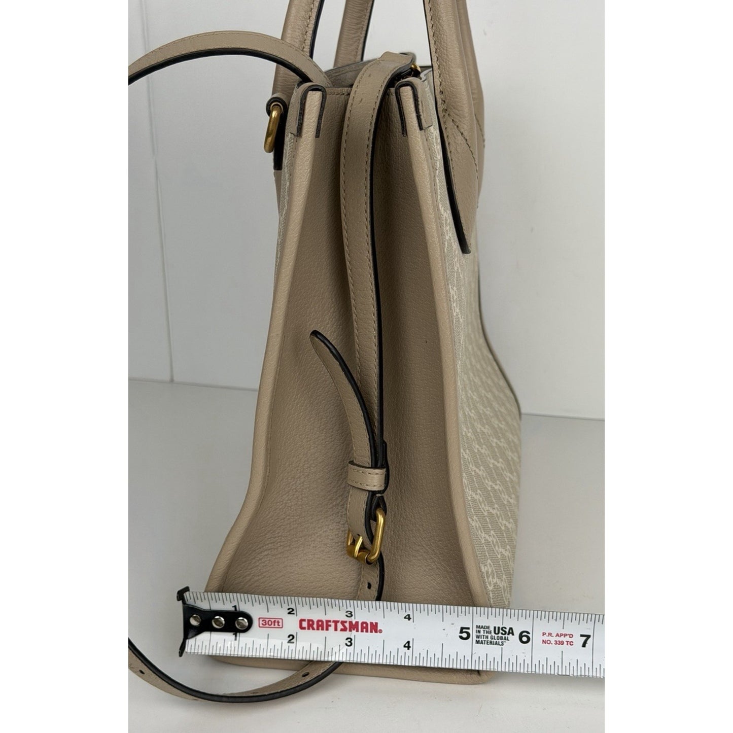 Gucci GG Tote Bag Supreme Small Retro Interlocking Beige & Mystic White