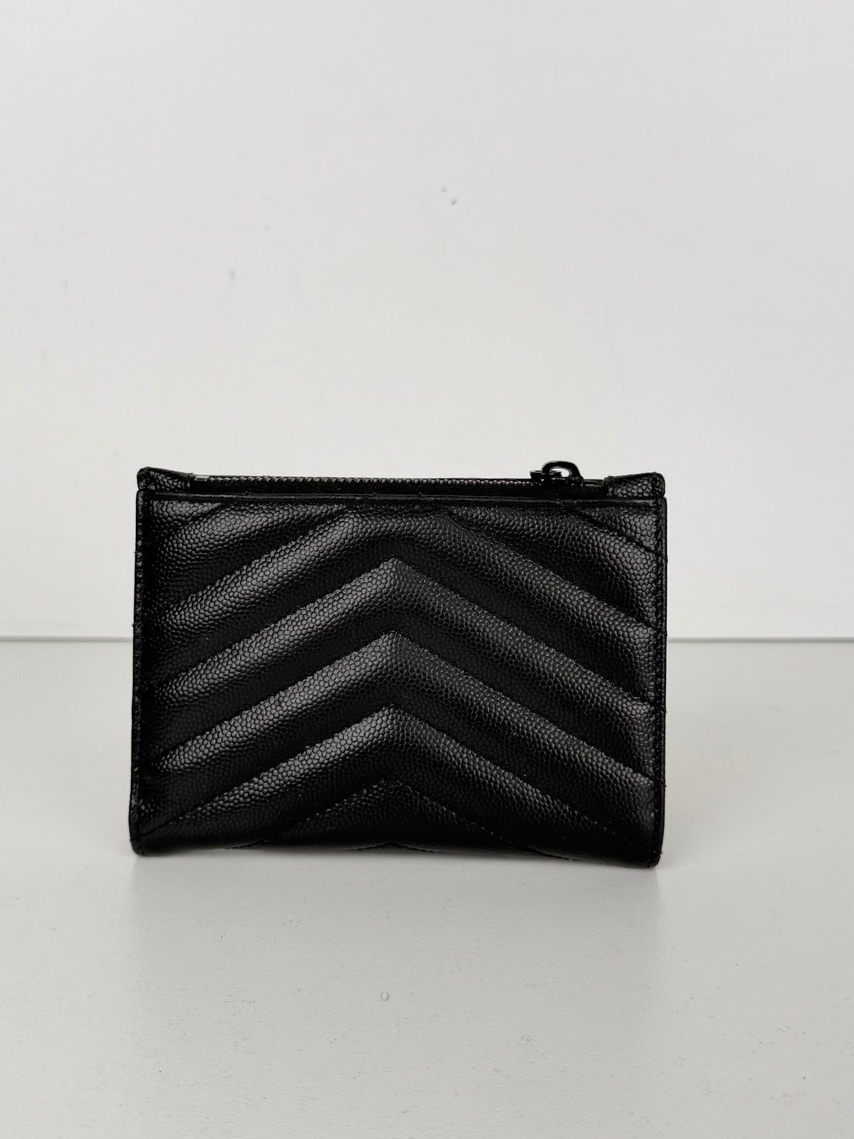 Saint Laurent Cassandre Matelasse Zipped Fragments Card Case Wallet K-1