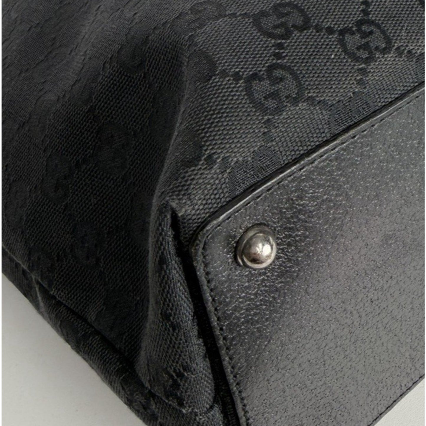 Gucci GG Canvas Eclipse Tote Bag Medium in Black GG Monogram Pattern S07