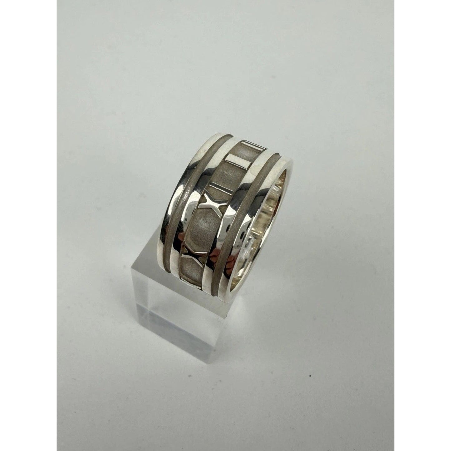 Tiffany & Co. Atlas Sterling Silver 925 Ring Roman 6mm Band Size 11.5
