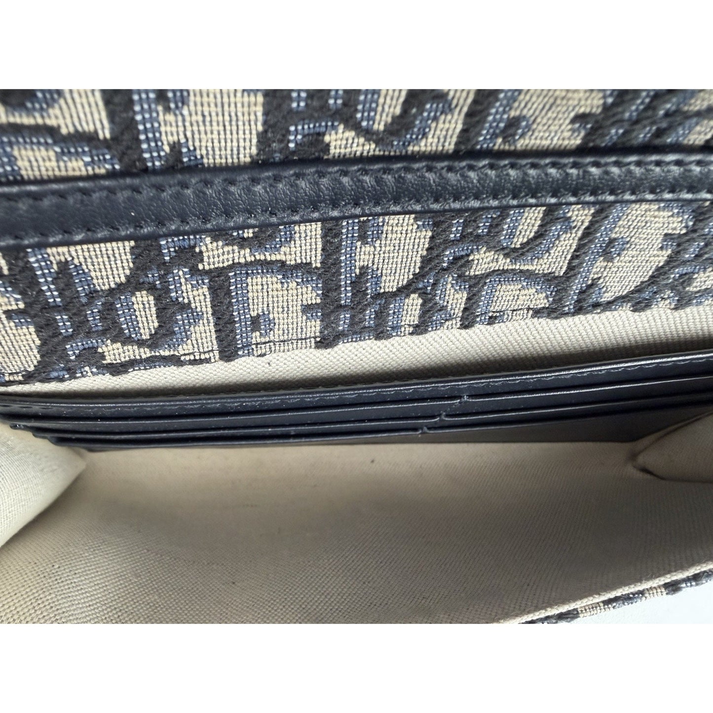 Christian Dior Oblique Jacquard Bobby East-West Chain Clutch Bag in Blue 2023 C6