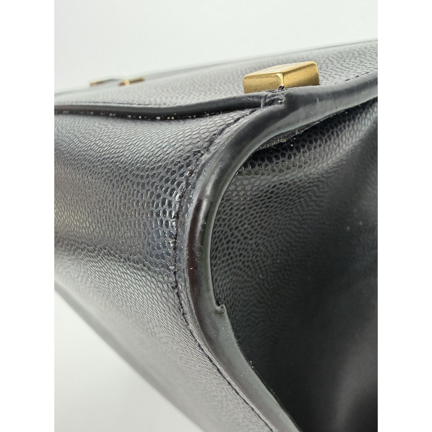 Saint Laurent Uptown Medium Tote Bag in Black Leather with Gold-Tone Hardware S