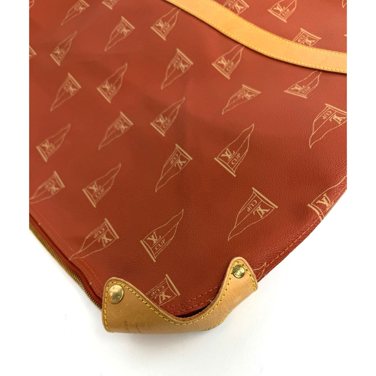 Louis Vuitton America's Cup Garment Travel Bag in Red Coated Canvas 1994 S19