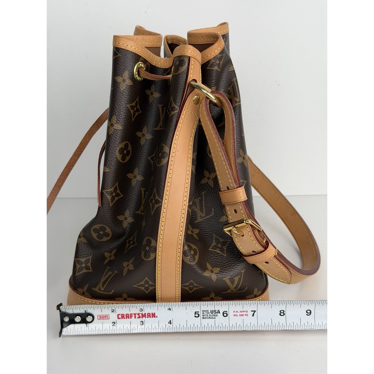 Louis Vuitton Petit Noe Shoulder Bag NM in Brown Monogram Coated Canvas NFC S