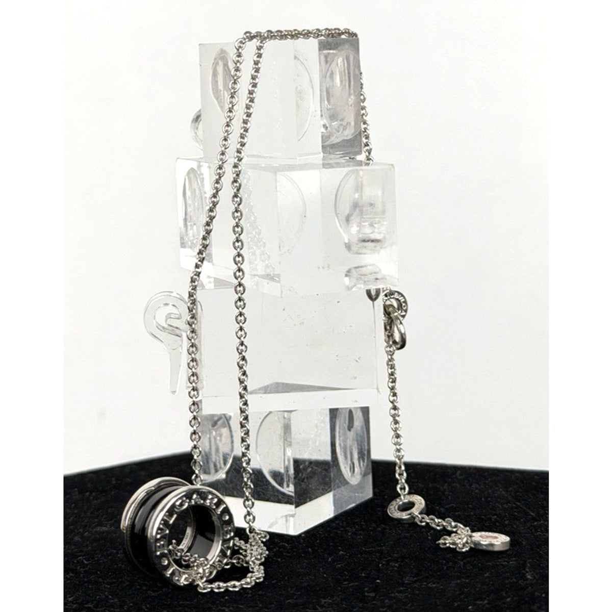 Bvlgari Save The Children Pendant Necklace in Silver and Black Ceramic