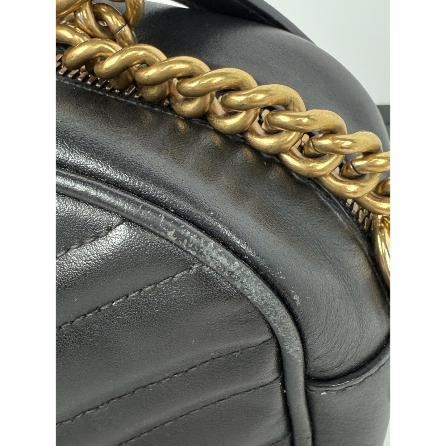Gucci GG Marmont Quilted Crossbody Mini Black Leather Women's Shoulder Bag
