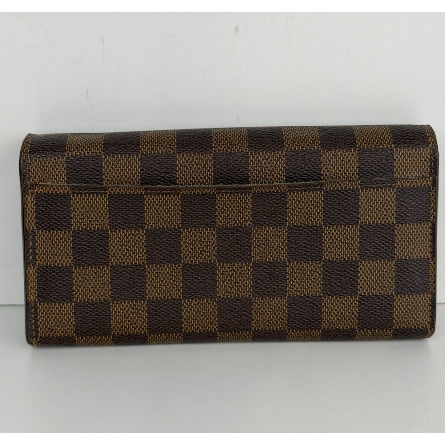 Louis Vuitton Sarah Wallet Damier Ebene Checkered Pattern Canvas S
