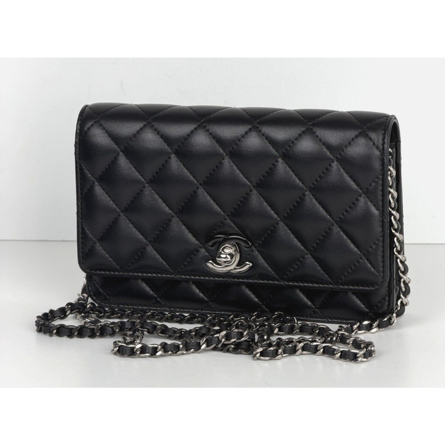 Chanel Classic Wallet on Chain Black Quilted Lambskin Leather NFC R1
