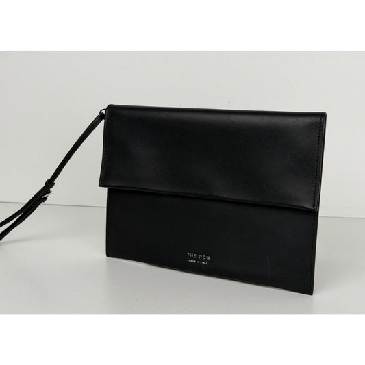 The Row Black Leather Wristlet Women Clutch