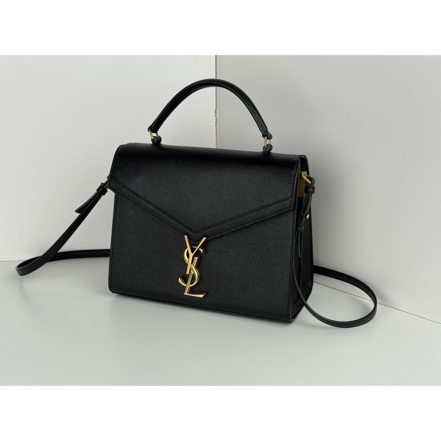 Saint Laurent Cassandra Mini Top Handle Women's Bag in Grain Embossed Leather