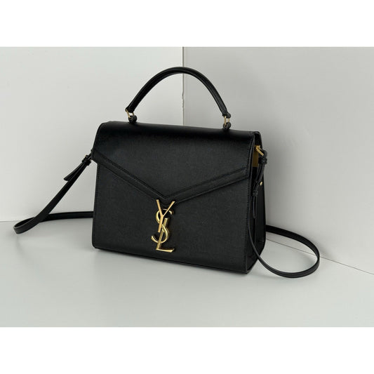 Saint Laurent Cassandra Mini Top Handle Women's Bag in Grain Embossed Leather