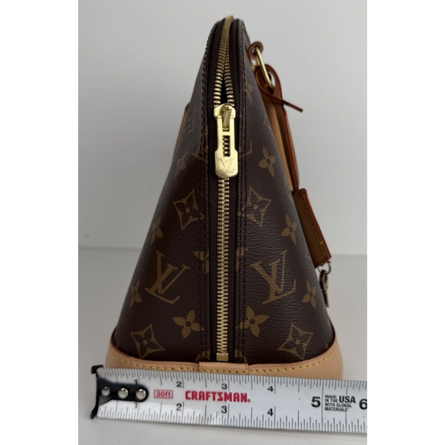 Louis Vuitton Alma PM Bag in Brown Coated Canvas with Leather Trim NFC S