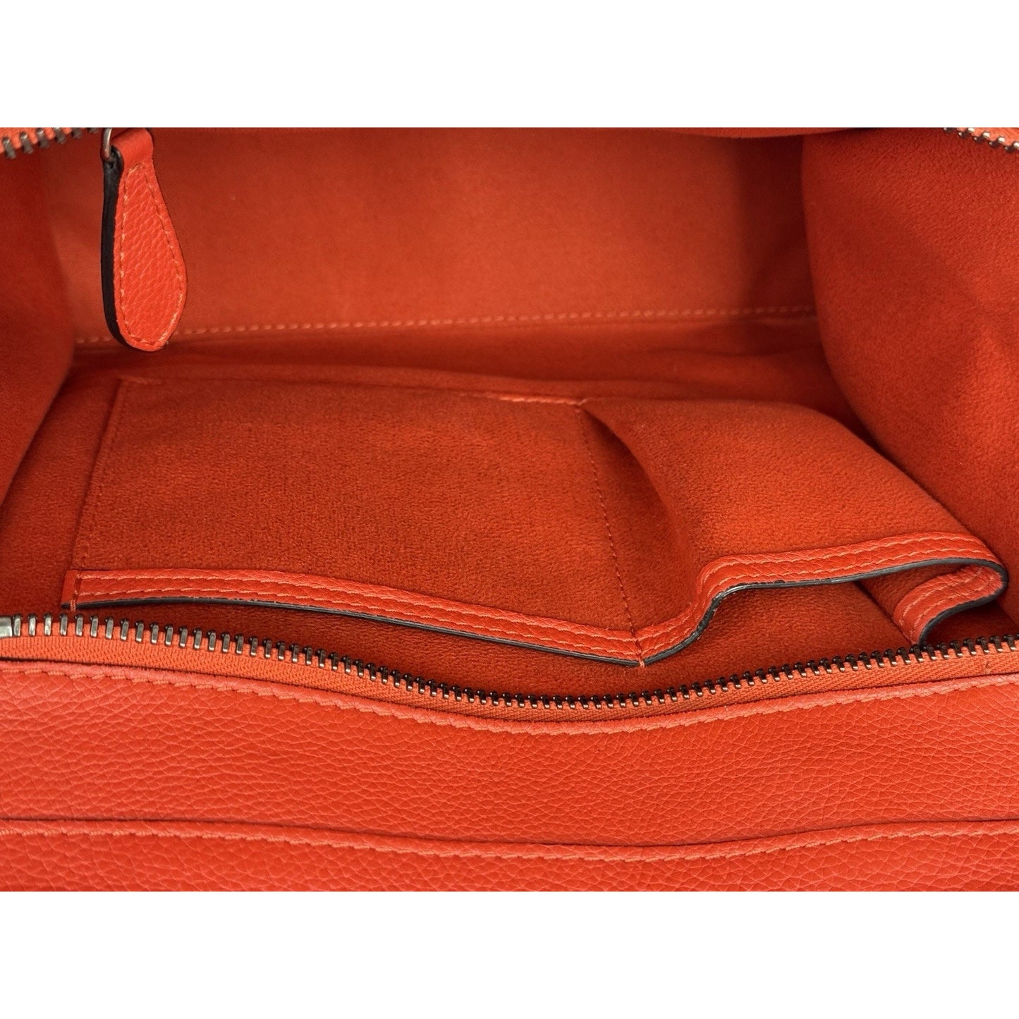 Céline Mini Luggage Tote Red-Orange Leather Handbag