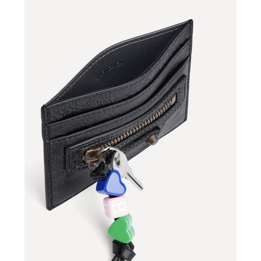 Balenciaga Le City Card Holder in Black Arena Lambskin with Charms S-05
