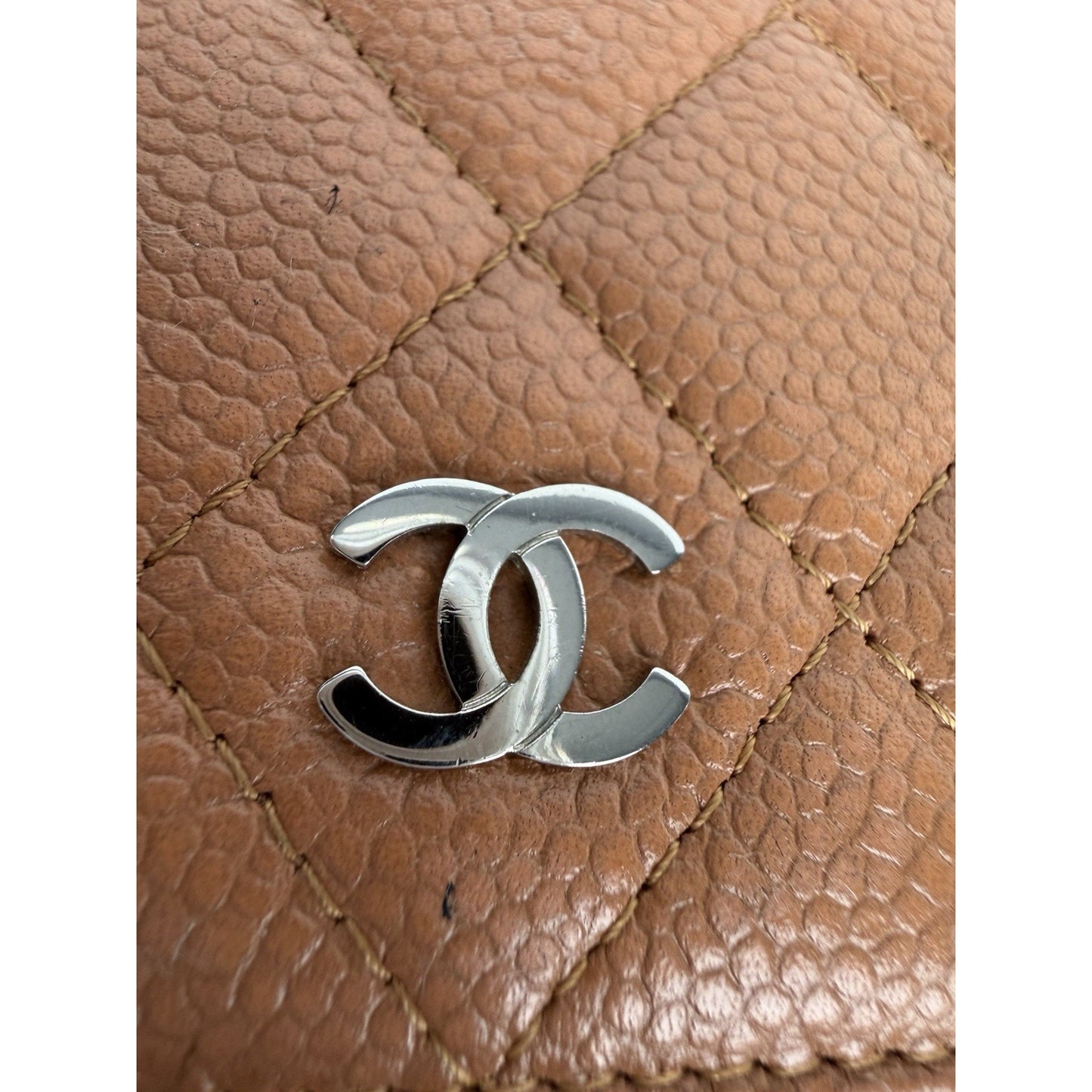Chanel L-Yen Wallet Quilted Caviar in Caramel Leather 2011