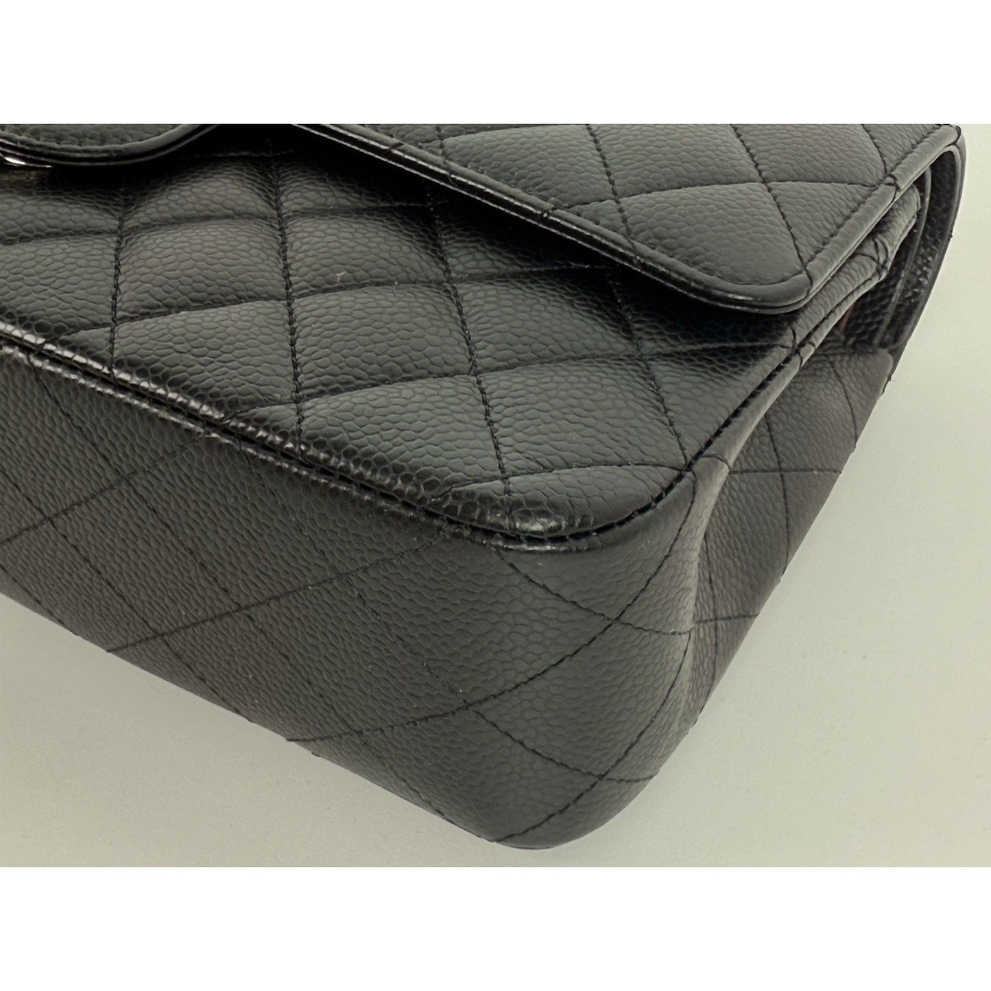 Chanel Classic Double Flap Medium Quilted Caviar Leather Shoulder Bag