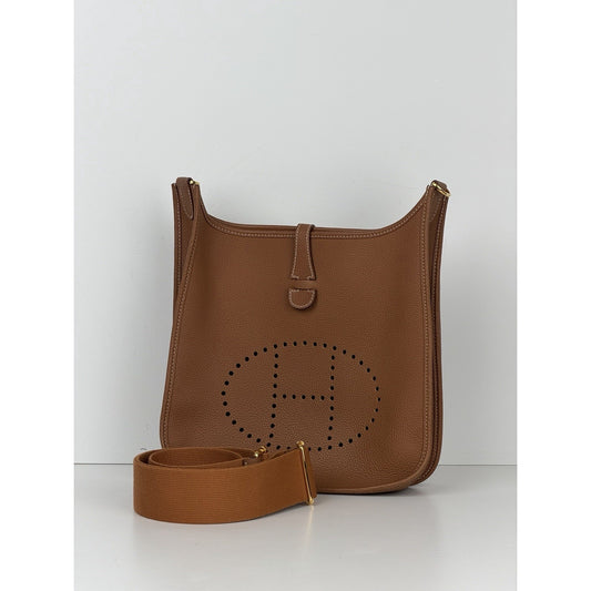 Hermes Clemence Evelyne III 29 Gold Hardware Biscuit Crossbody Bag (Z - 2021)