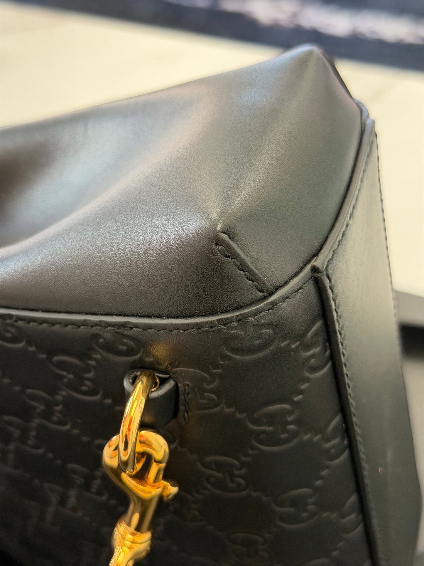 Gucci Padlock Mini Backpack in black Guccissima leather