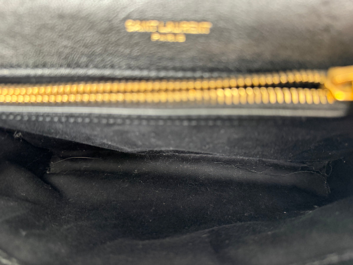 Saint Laurent Medium Envelope Bag in Black Quilted Leather YS-07