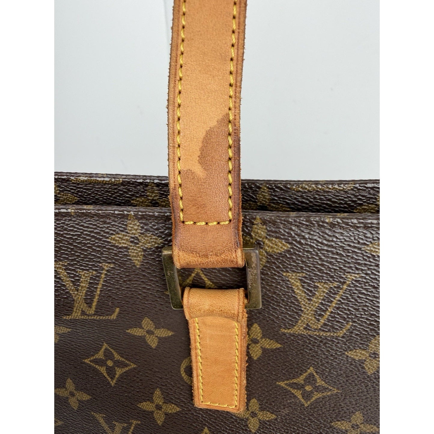 Louis Vuitton Cabas Mezzo Bag in Brown Monogram Coated Canvas Vintage 2002 S