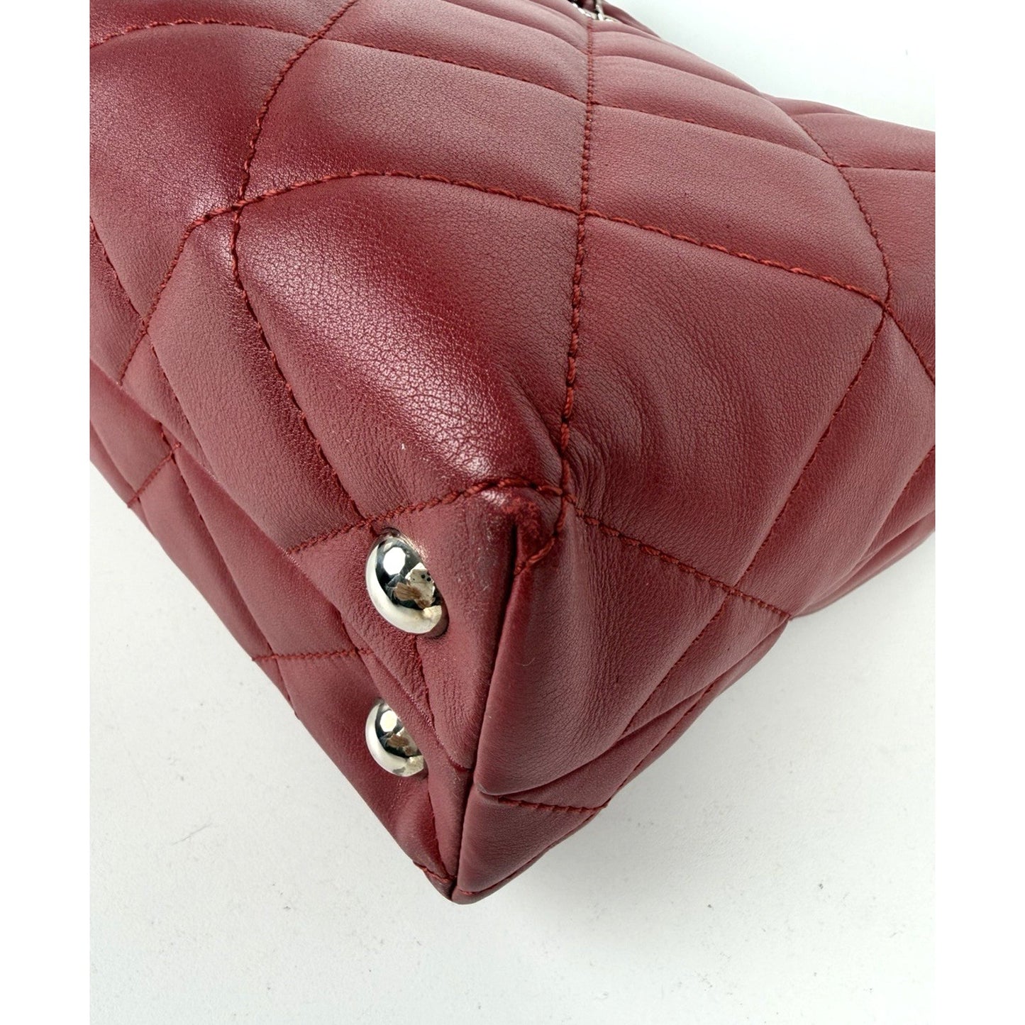 Chanel In The Business Tote Bag Medium in Red Leather Silver Hardware 2011 E-1