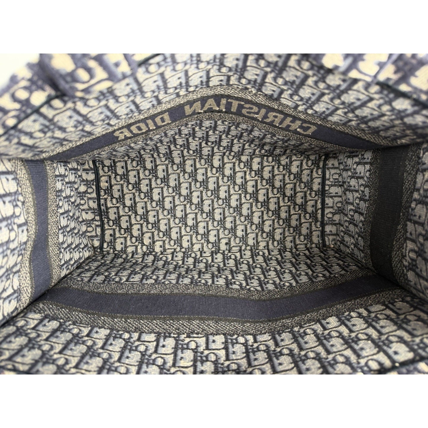 Christian Dior Oblique Large Book Tote Bag Blue Classic Monogram Canvas 2019 D3