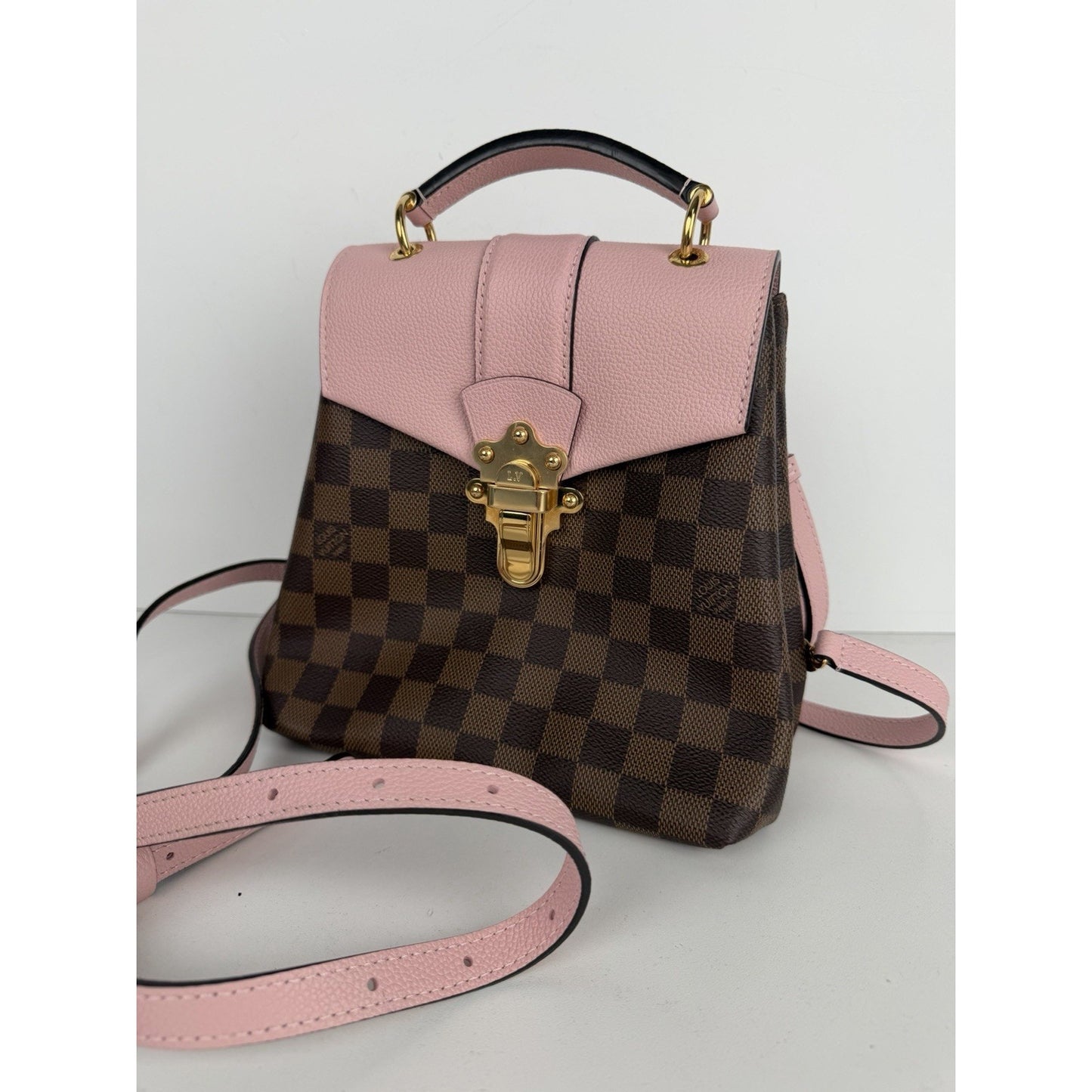 Louis Vuitton Clapton Backpack in Magnolia & Damier Ebene Coated Canvas 2019 S