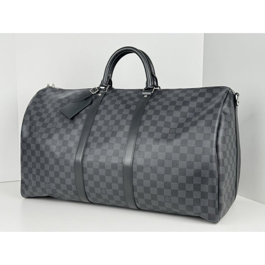 Louis Vuitton Damier Graphite Keepall Bandoulière 55 Travel Bag