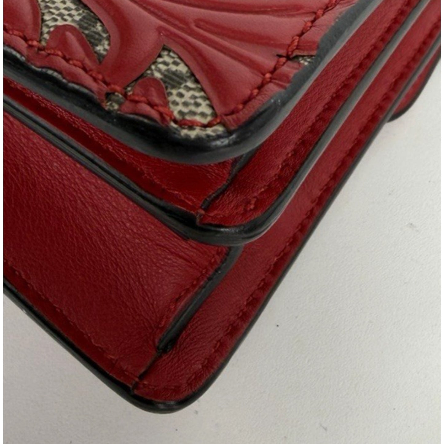 Gucci GG Supreme Arabesque Dionysus Shoulder Bag Small with Red Leather Trim S07