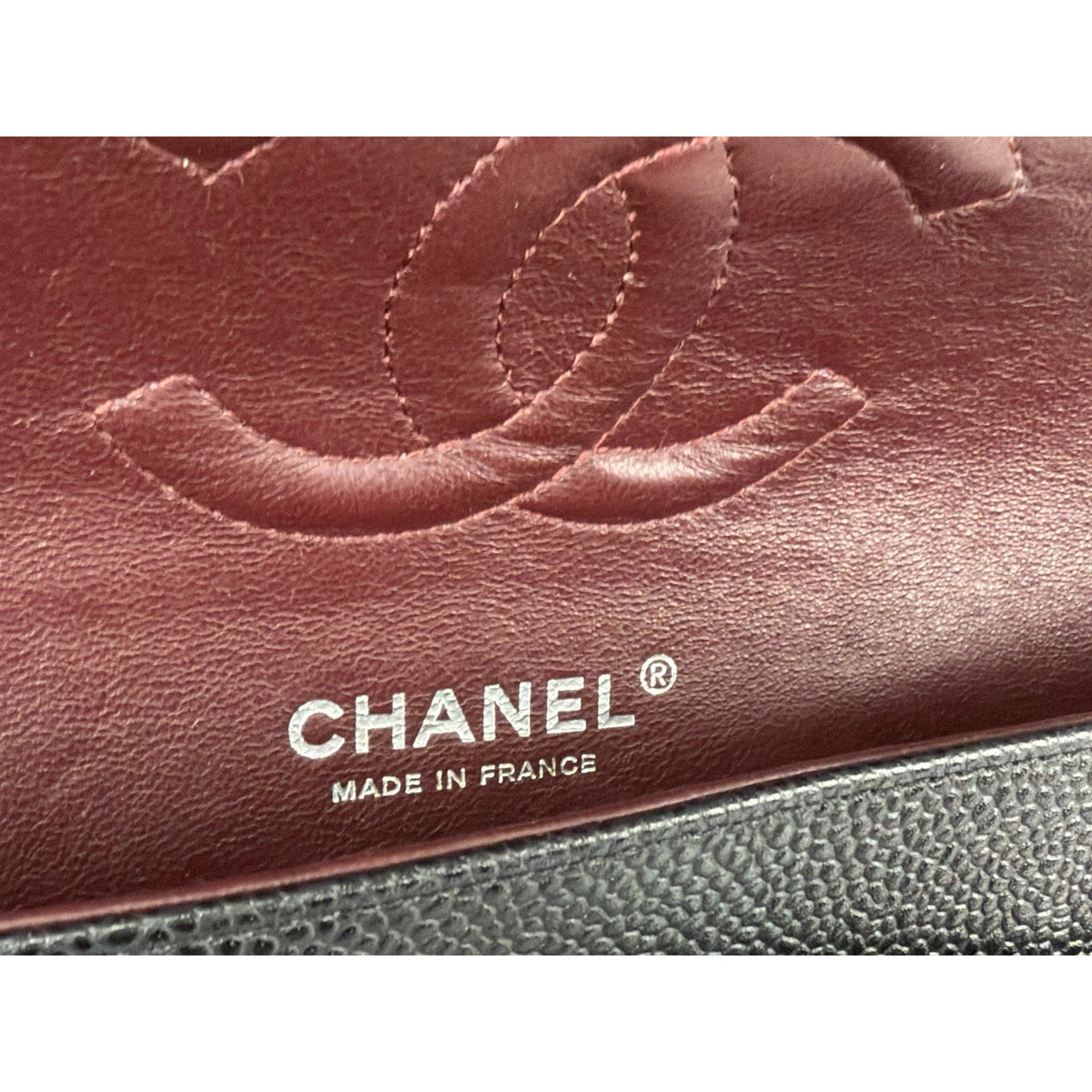 Chanel Classic Double Flap Shoulder Bag Medium in Black Caviar Leather 2012 D-04