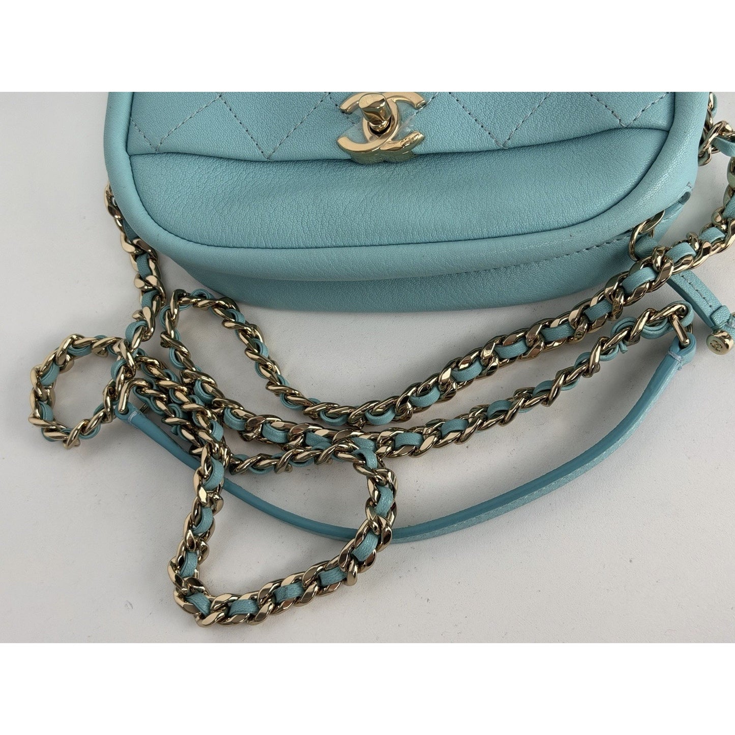 Chanel Casual Trip Camera Case Bag Small in Tiffany Blue Goatskin 2018-2019 D4