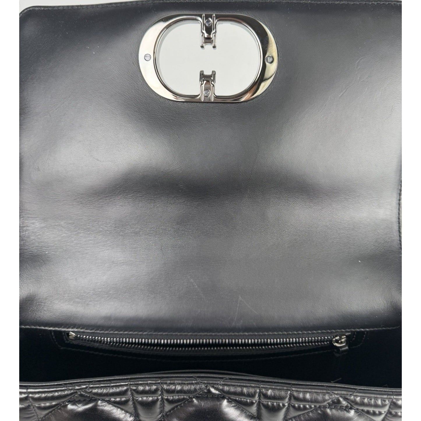 Christian Dior Caro Medium Bag in Black Quilted Puff Calfskin Leather E5