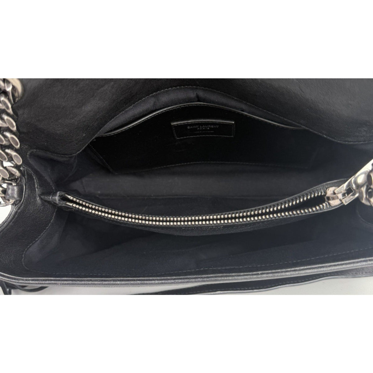 Saint Laurent West Hollywood Medium Chain Crossbody Bag In Black Leather S-10