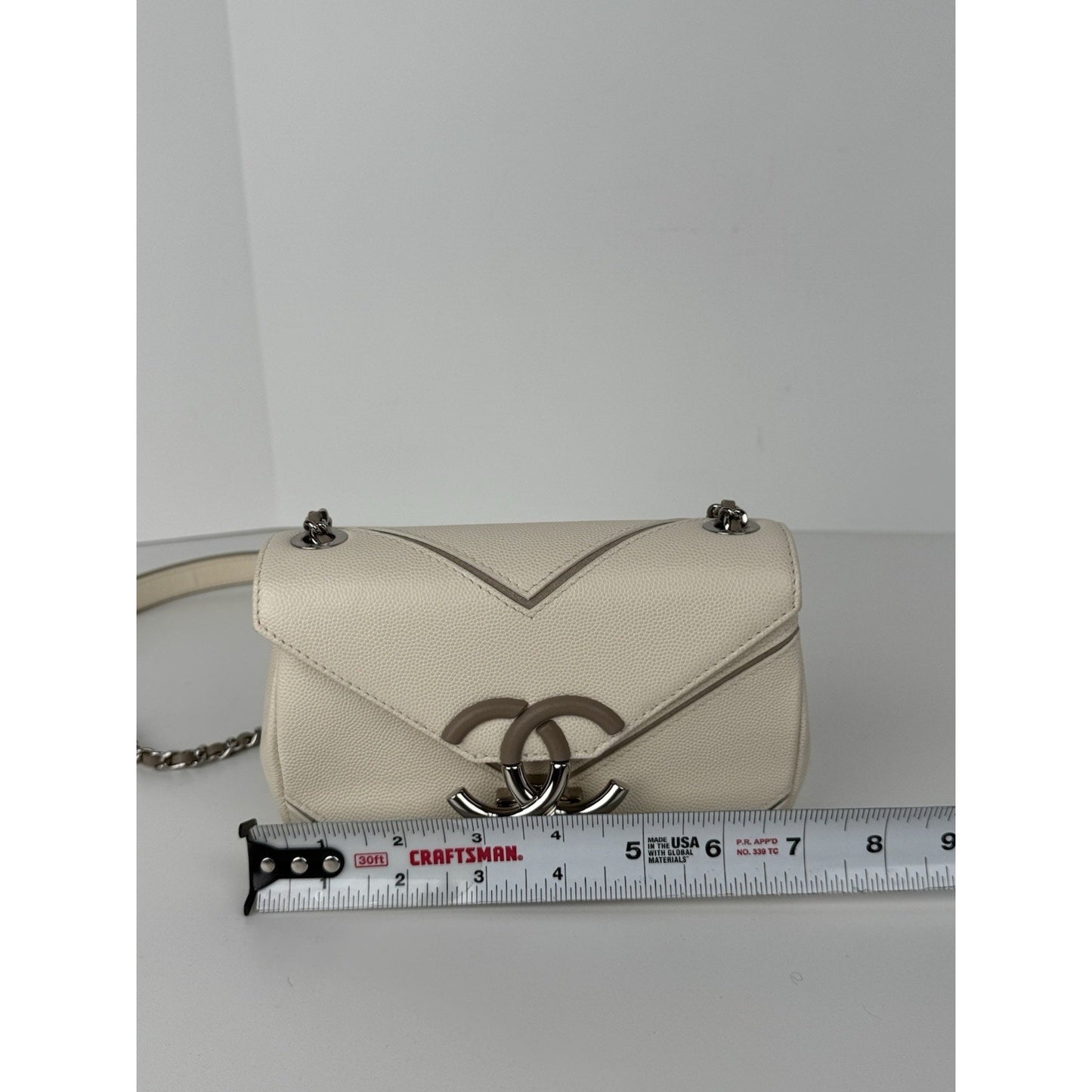 Chanel Macro Flap Chevron Caviar Small Women's Shoulder Bag