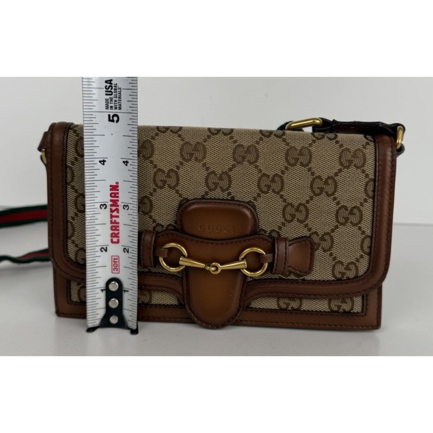 Gucci Lady Web GG Canvas Convertible Wallet Bag in GG Canvas with Leather S15