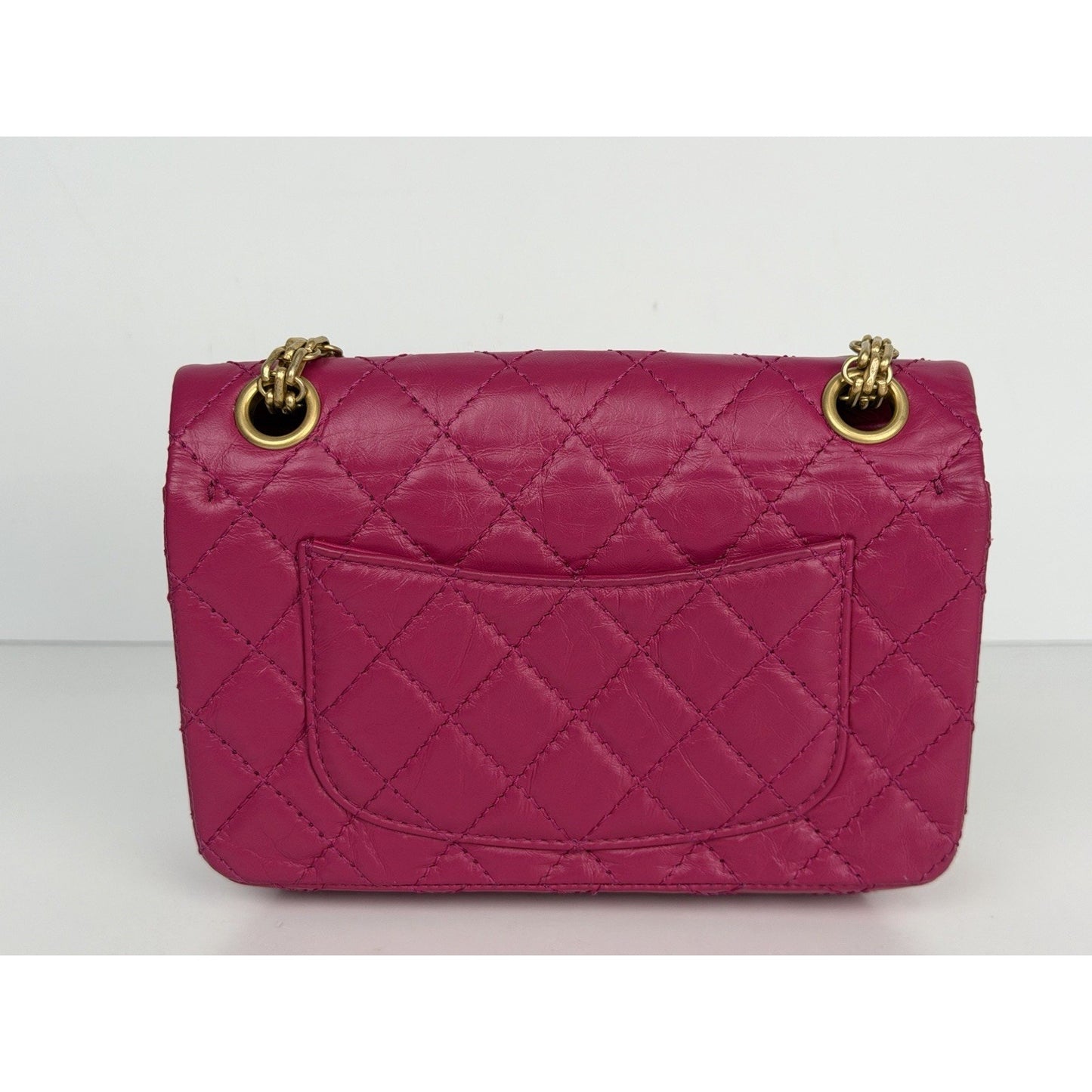 Chanel 2.55 Reissue Mini Flap Bag Quilted Calfskin Leather Pink Microchipped C9