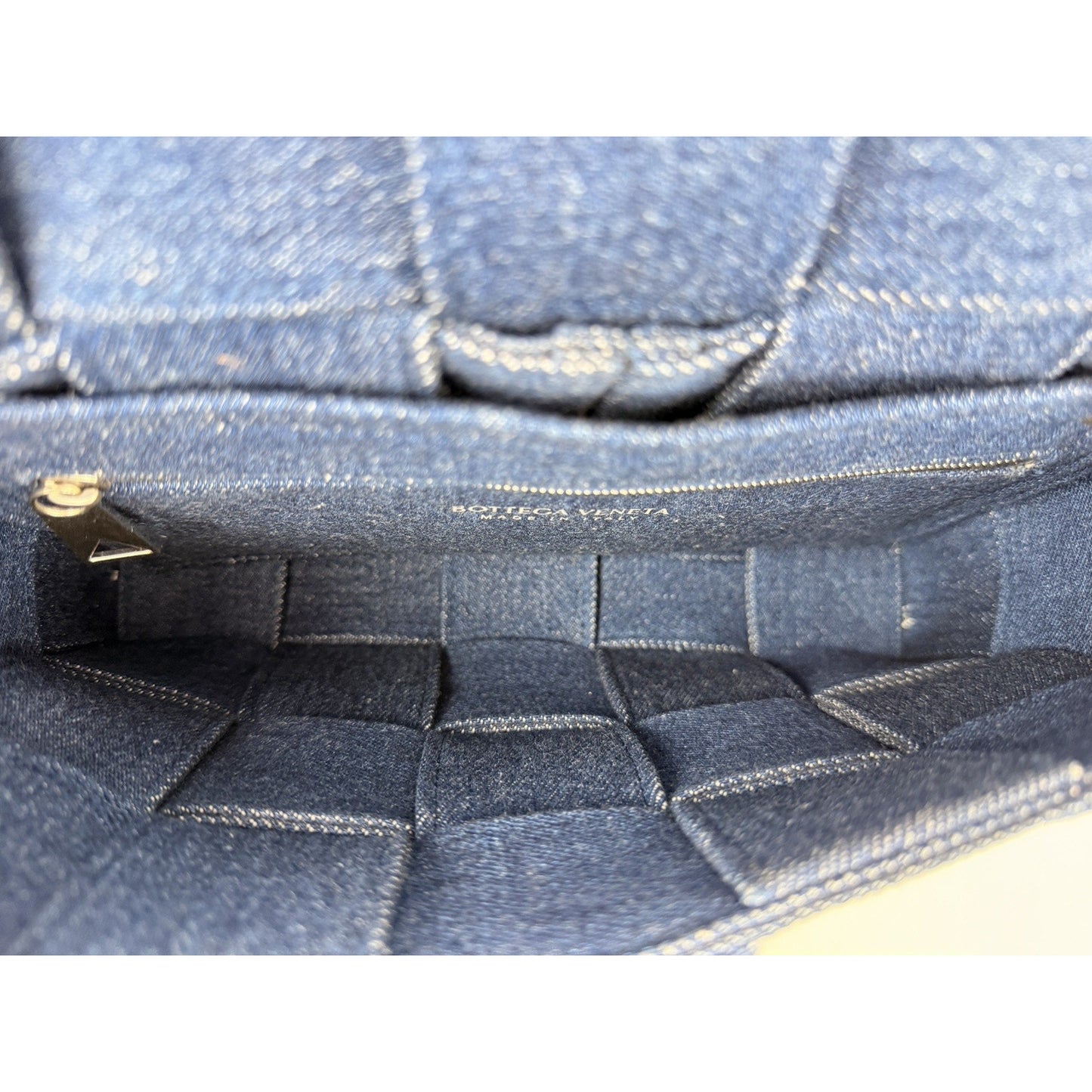 Bottega Veneta Cassette Crossbody Bag in Blue Denim Intrecciato Regular C3