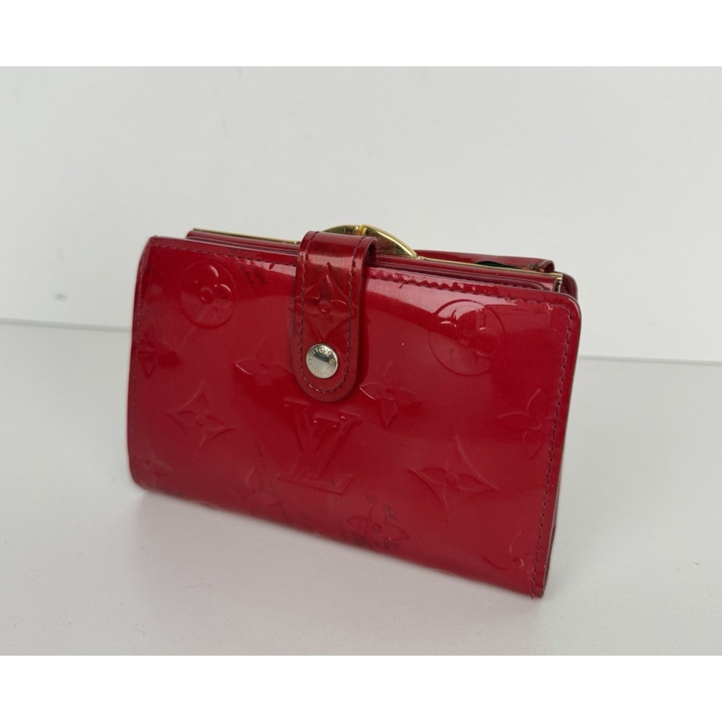 Louis Vuitton LV Monogram Vernis Patent Leather French Purse Wallet in Red 2007